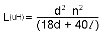 Value in microhenries formula